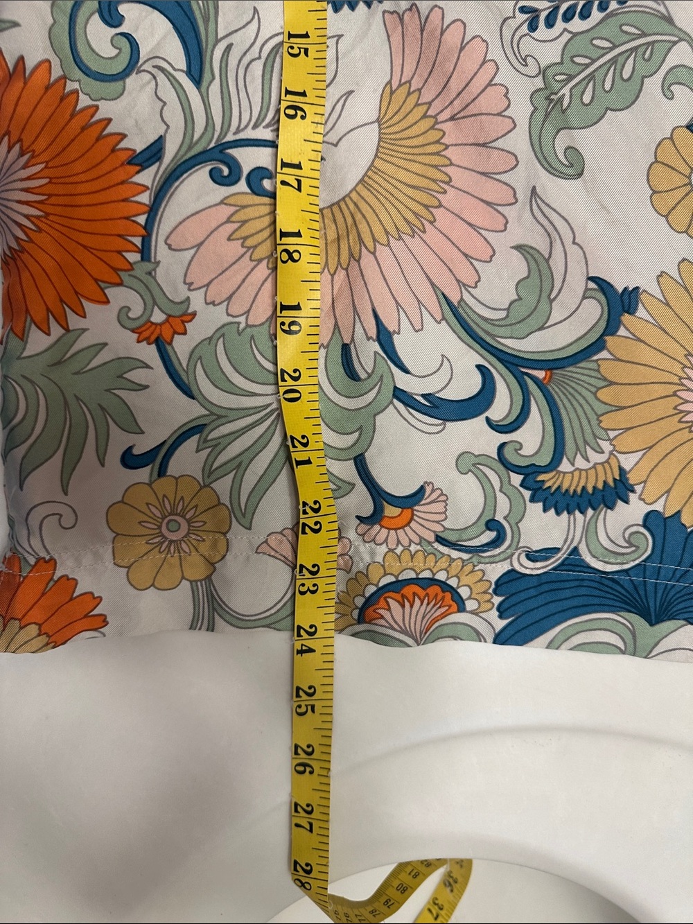 J. Crew silk Floral Ruffle-Trim Camisole in Orange, Blue & Green - Picture 6 of 6